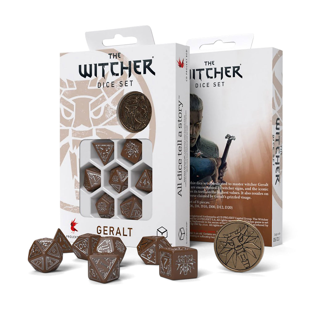 Productafbeelding Witcher - Geralt Roach's Companion RPG Dobbelstenenset 7-delig met verzamelaarsmunt
