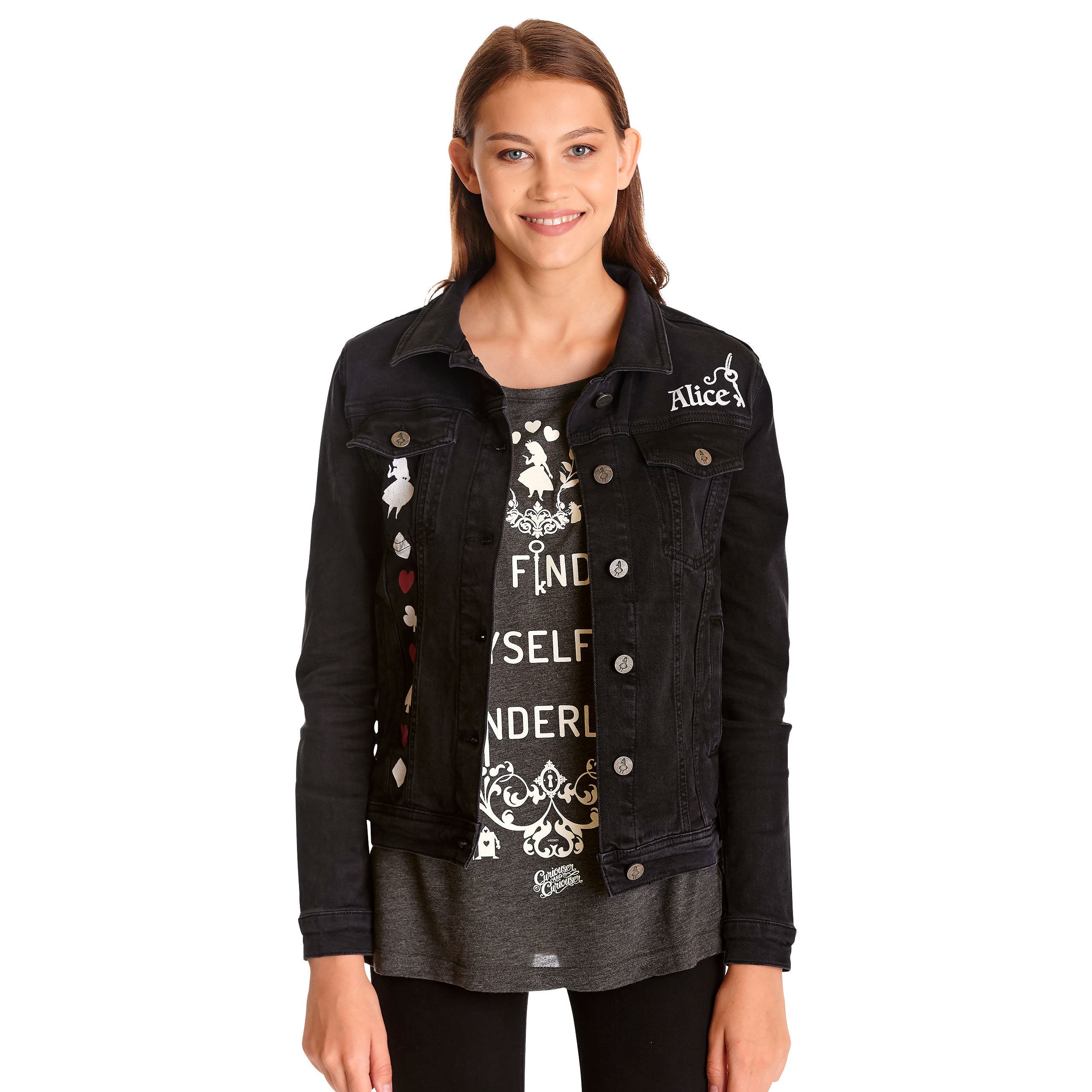 Productafbeelding Alice in Wonderland - Zwarte dames spijkerjas
