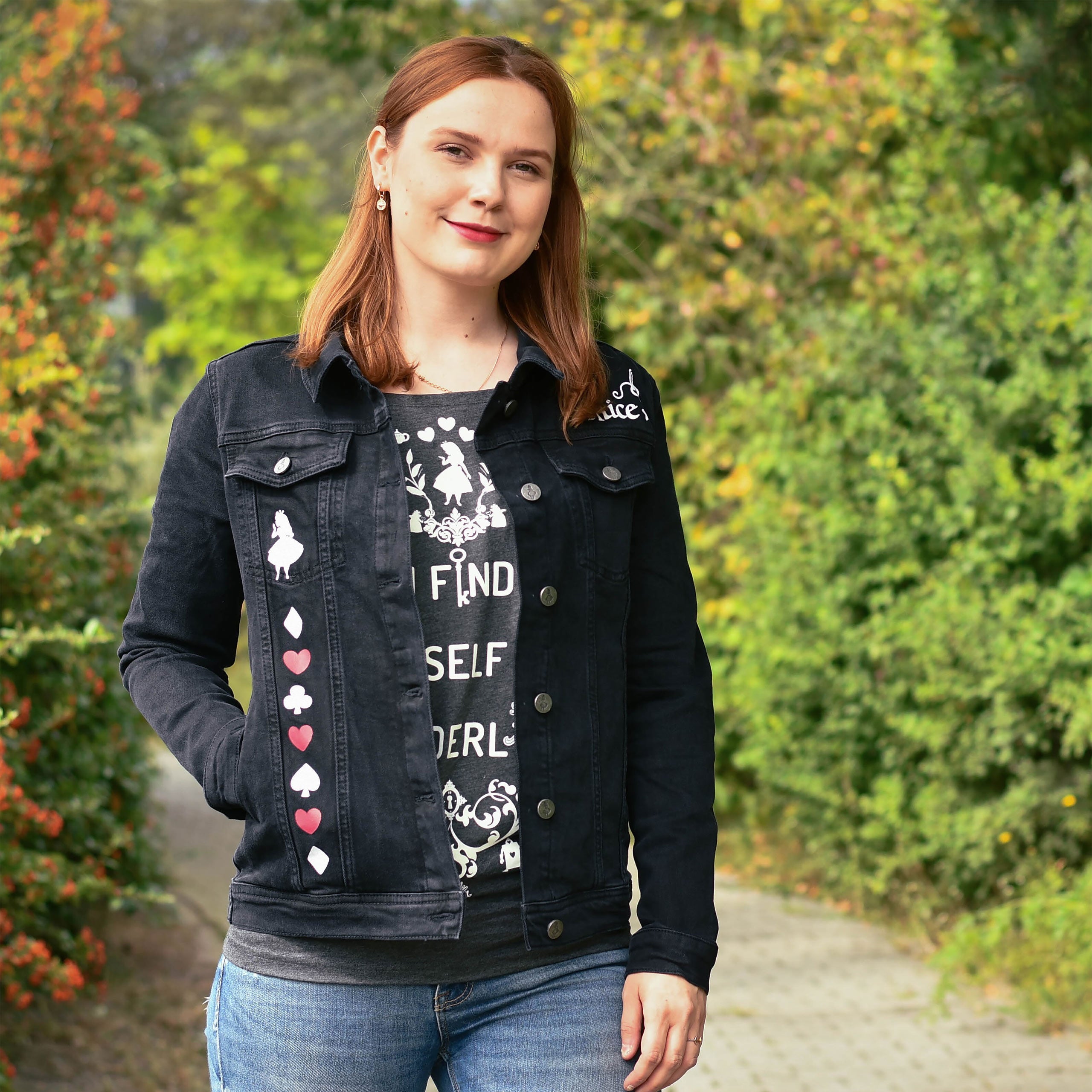 Productafbeelding Alice in Wonderland - Zwarte dames spijkerjas