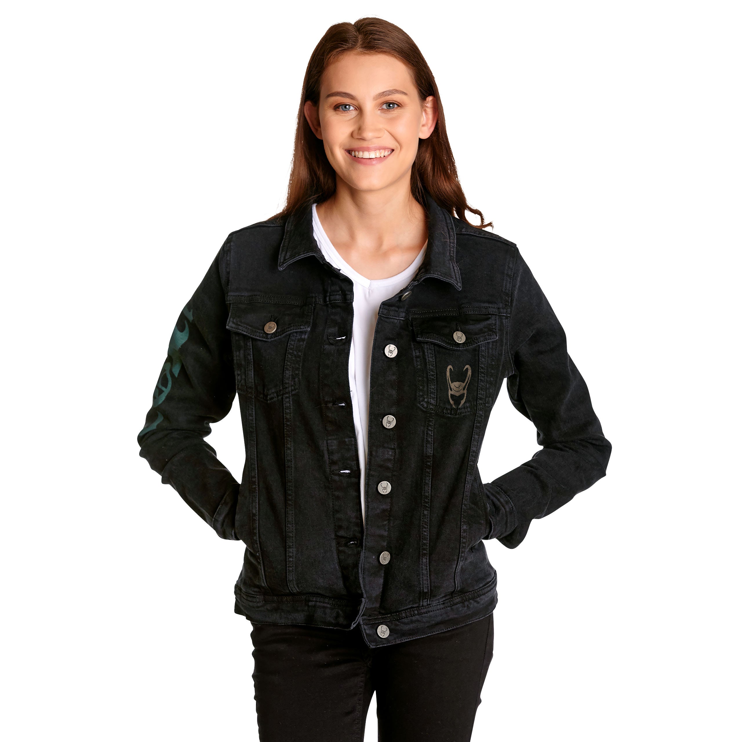 Productafbeelding Loki - Logo spijkerjas dames zwart