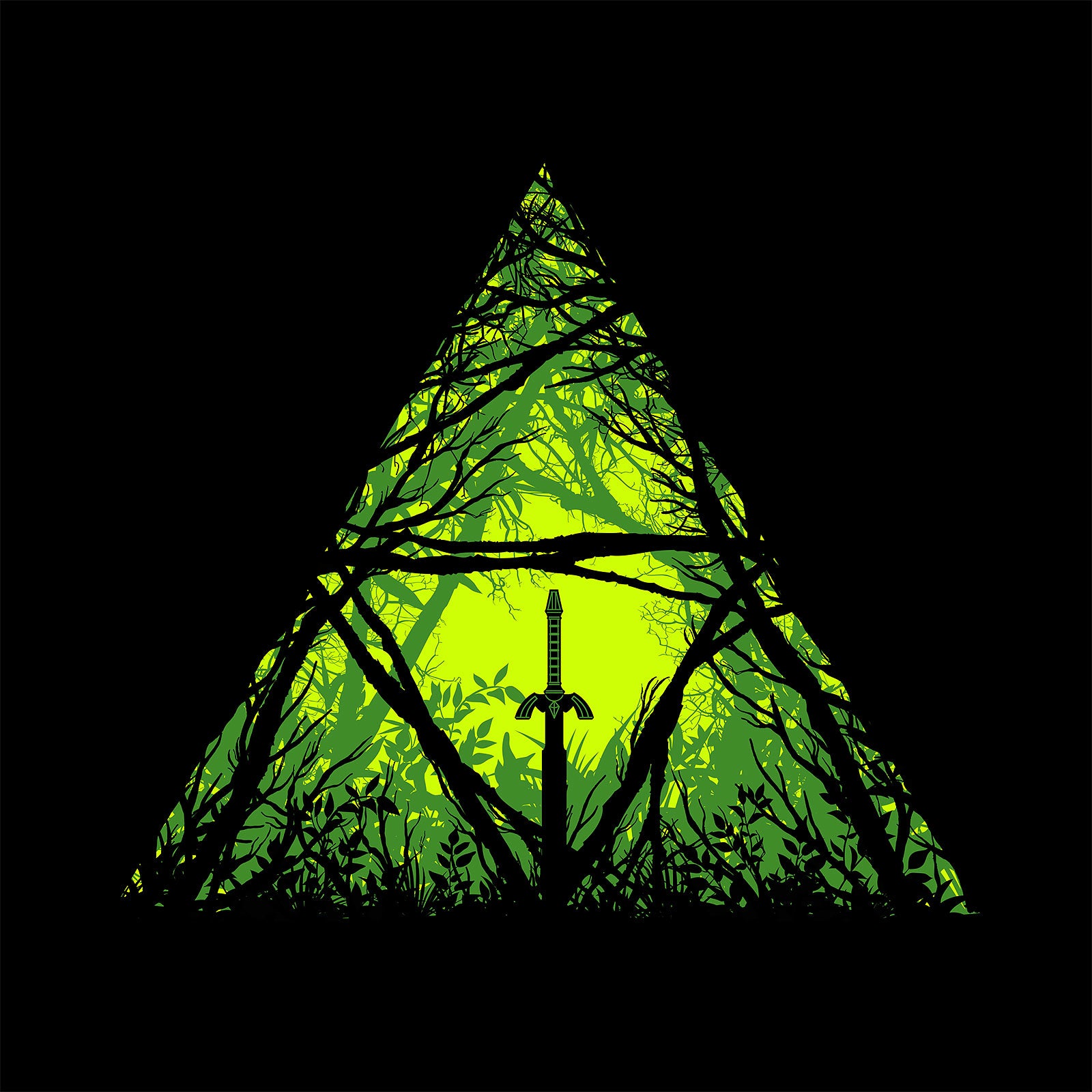 Productafbeelding Meesterzwaard in het Bos T-shirt voor Zelda Fans Zwart