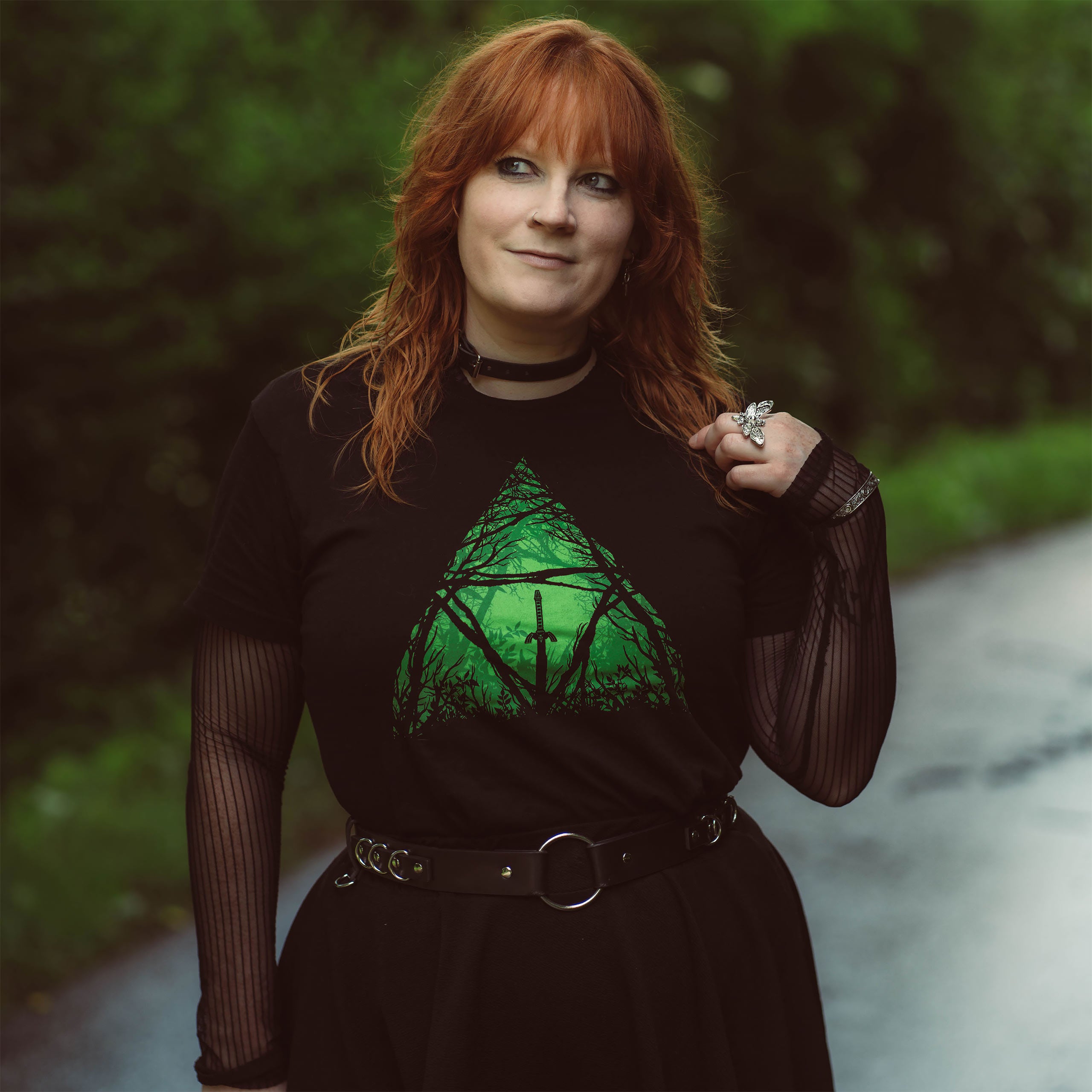 Productafbeelding Meesterzwaard in het Bos T-shirt voor Zelda Fans Zwart
