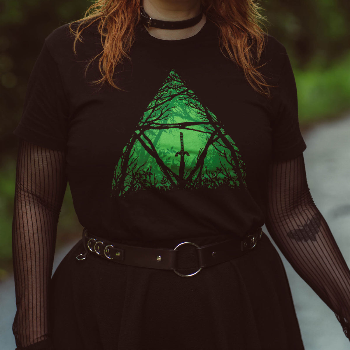 Productafbeelding Meesterzwaard in het Bos T-shirt voor Zelda Fans Zwart