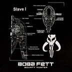 Productafbeelding Star Wars - Boba Fett Slave I Sketch T-Shirt zwart