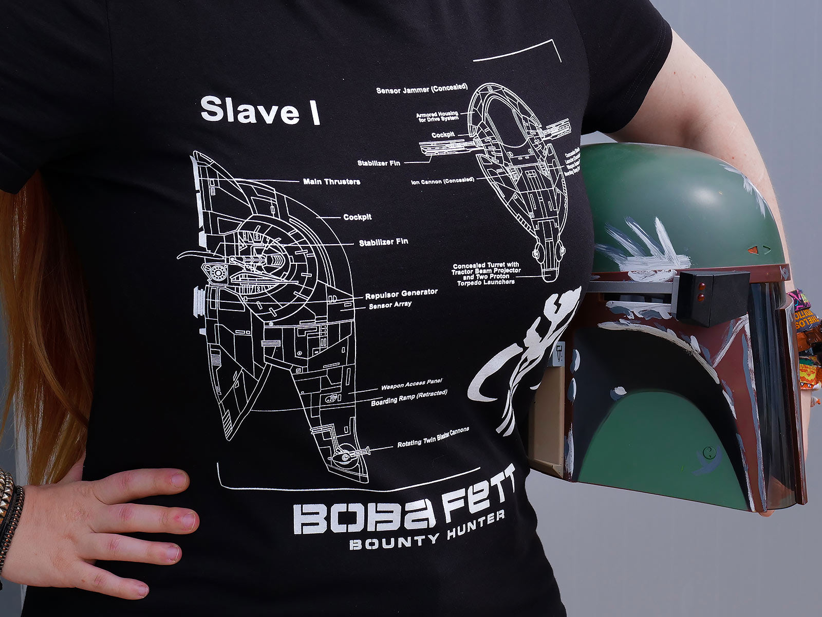 Product image Star Wars - Boba Fett Slave I Sketch T-Shirt Black