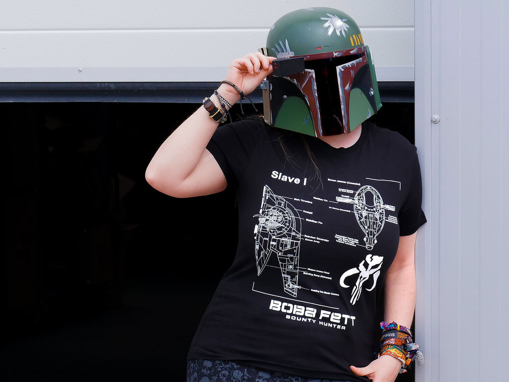 Productafbeelding Star Wars - Boba Fett Slave I Sketch T-Shirt zwart