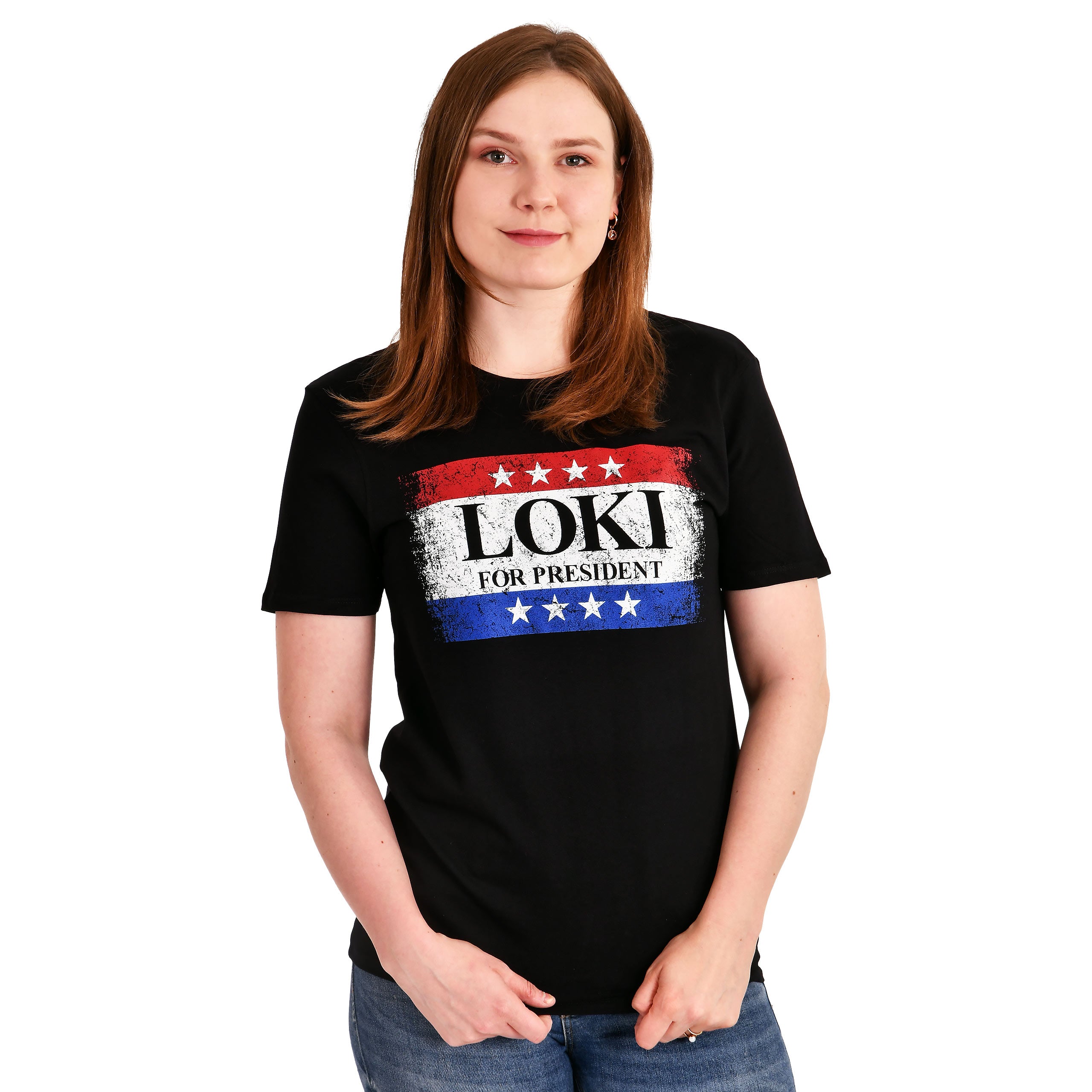 Productafbeelding For President T-shirt zwart voor Loki fans