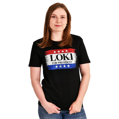 Productafbeelding For President T-shirt zwart voor Loki fans