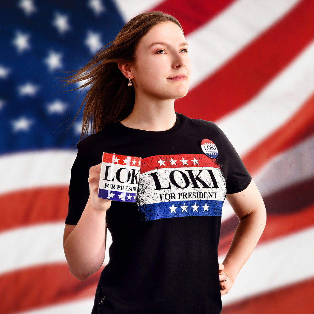 Productafbeelding For President T-shirt zwart voor Loki fans