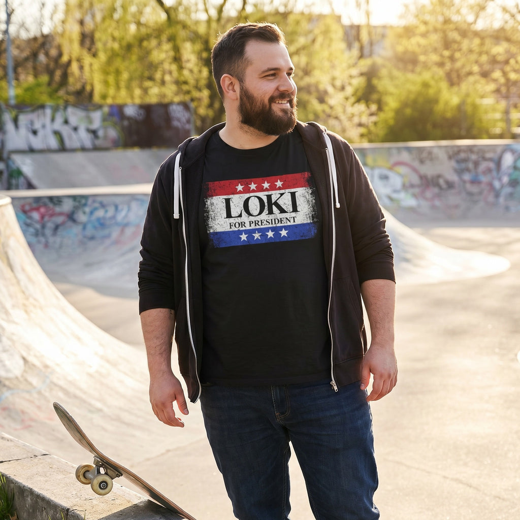 Productafbeelding For President T-shirt zwart voor Loki fans
