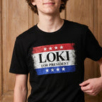 Productafbeelding For President T-shirt zwart voor Loki fans