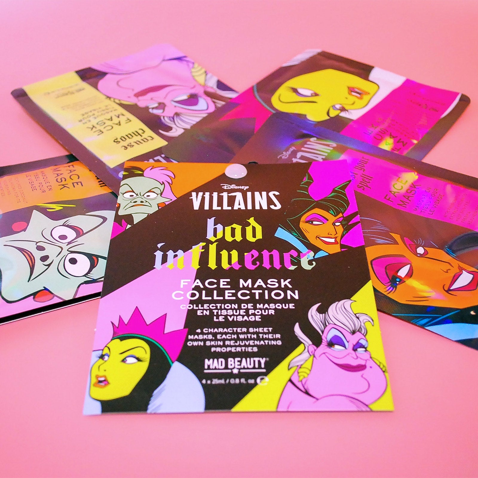 Productafbeelding Disney Villains - Personages Sheet Maskers 4-delig set