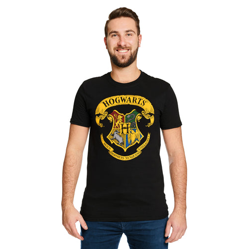 Productafbeelding Harry Potter - T-shirt met Hogwarts wapen zwart