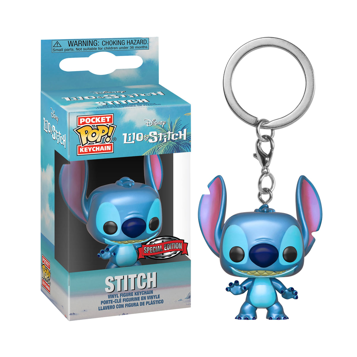 Productafbeelding Lilo & Stitch - Metallic Stitch Funko Pop Sleutelhanger