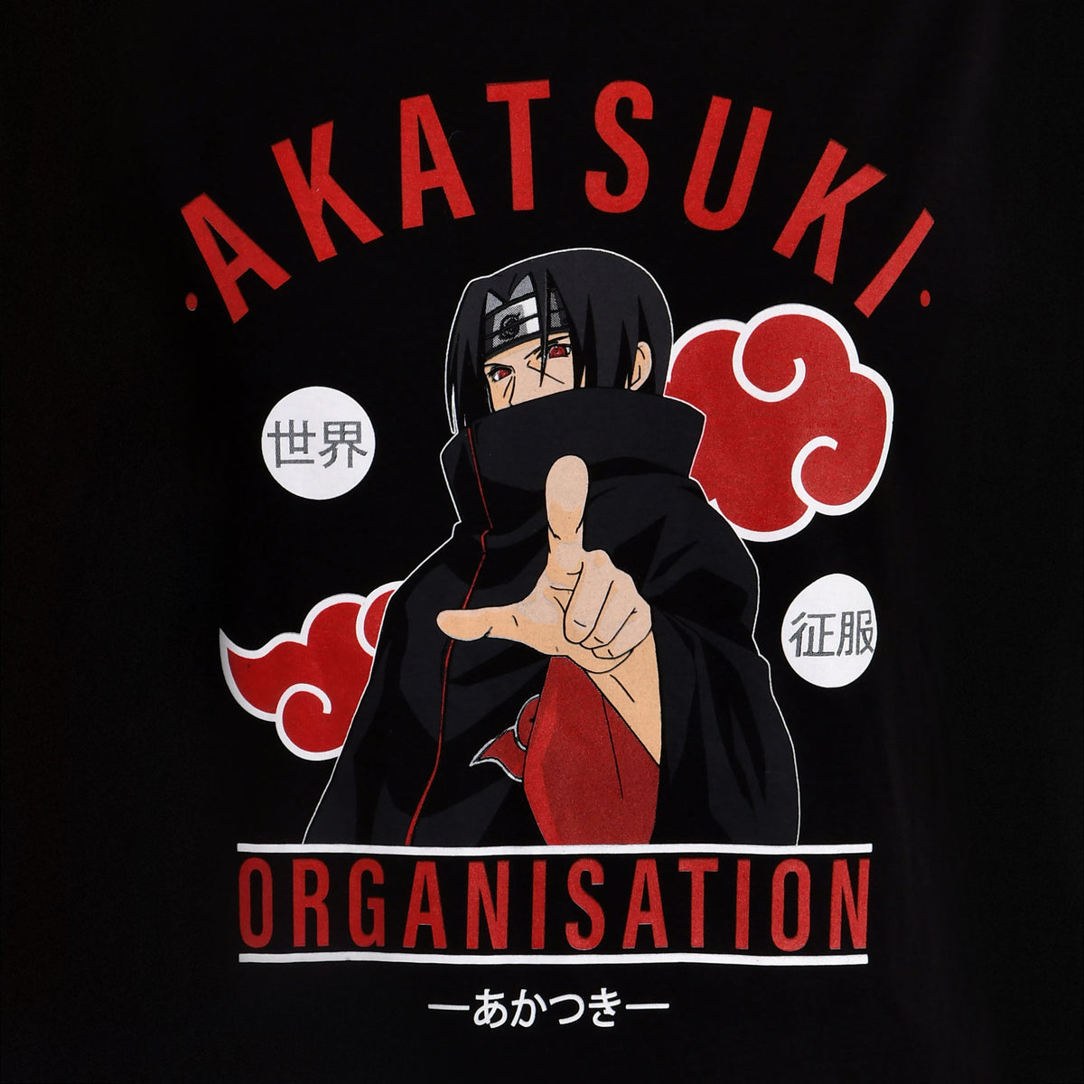 Productafbeelding Naruto - Akatsuki Organisatie T-Shirt Zwart