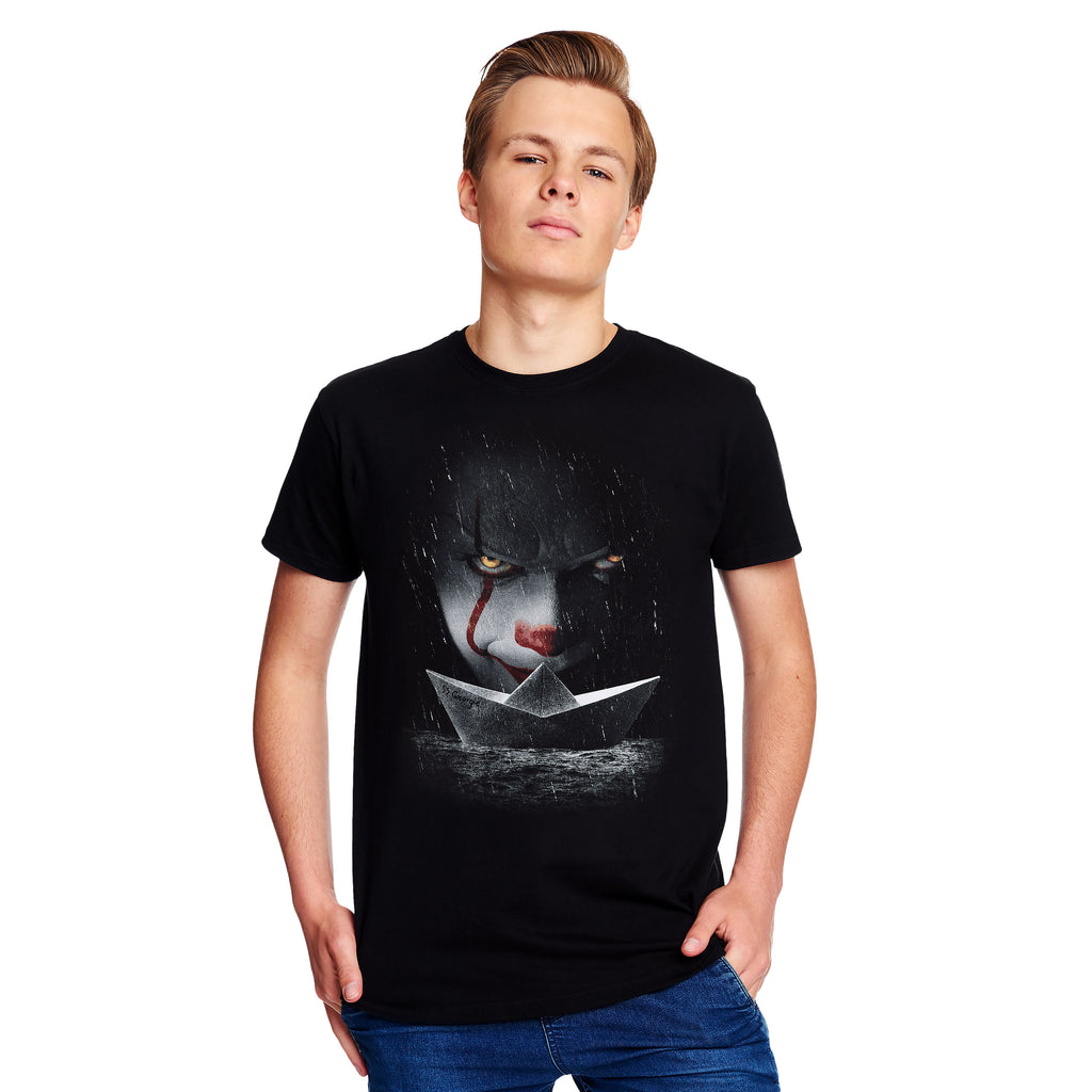 Productafbeelding Stephen King's IT - Pennywise Papieren Boot T-Shirt Zwart