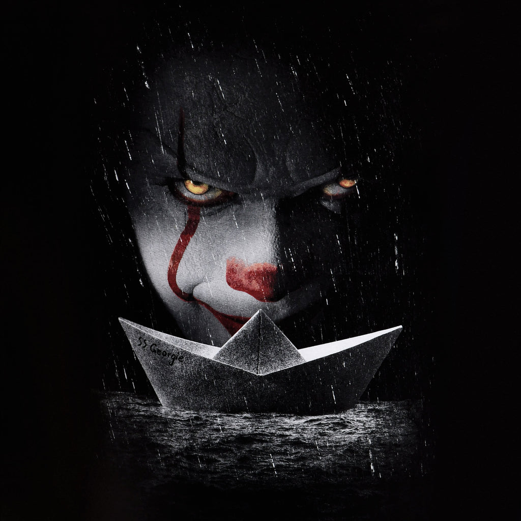 Productafbeelding Stephen King's IT - Pennywise Papieren Boot T-Shirt Zwart