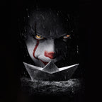 Productafbeelding Stephen King's IT - Pennywise Papieren Boot T-Shirt Zwart