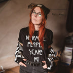 Productafbeelding Normal People Scare Me T-shirt voor American Horror Story Fans zwart