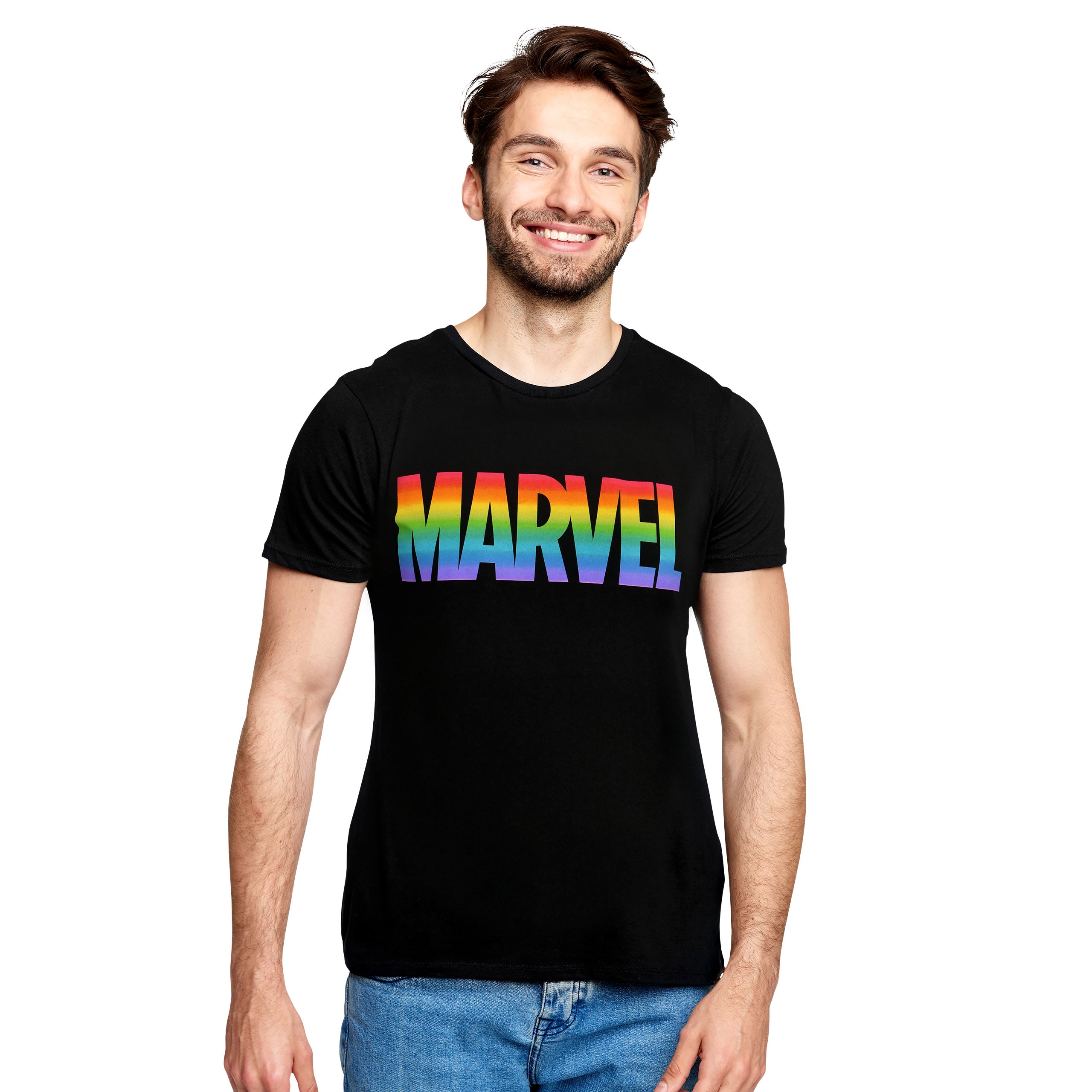 Productafbeelding Marvel - Rainbow Pride Logo T-Shirt Zwart