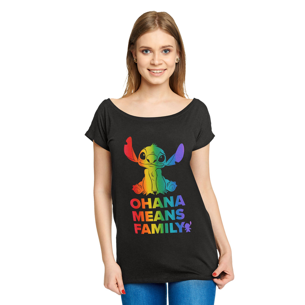 Productafbeelding Lilo & Stitch - Ohana Rainbow Pride Dames Loose Fit T-Shirt