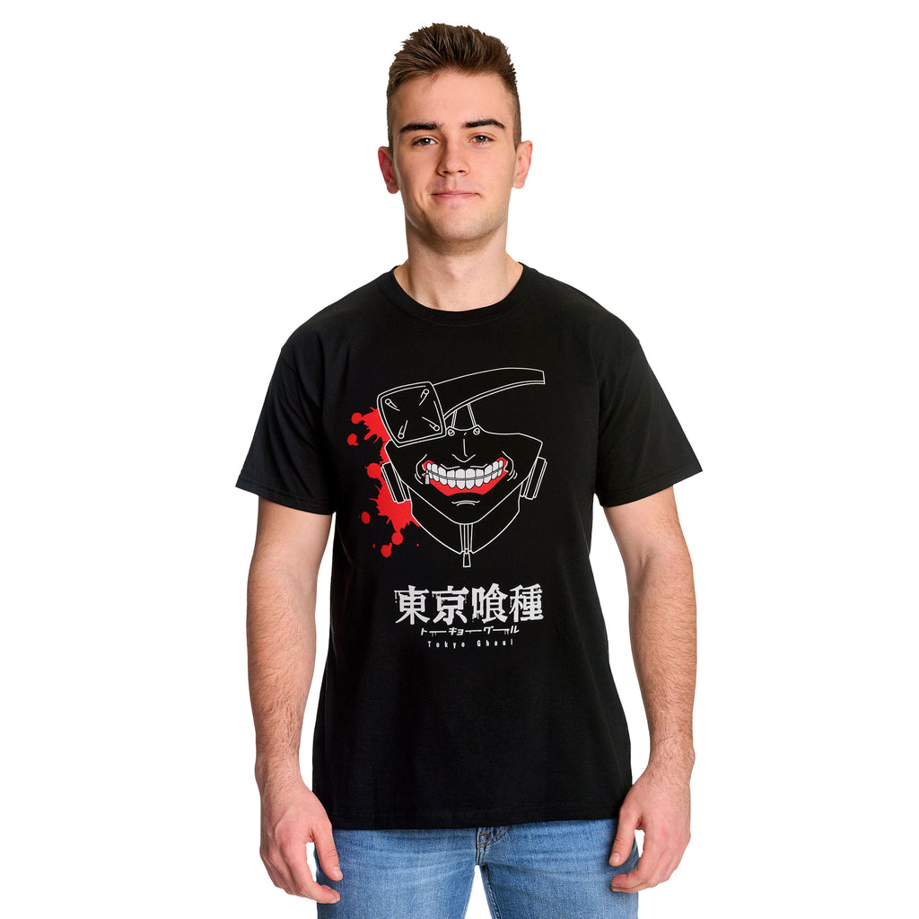 Productafbeelding Tokyo Ghoul - Bloed Gevulde Masker T-Shirt Zwart