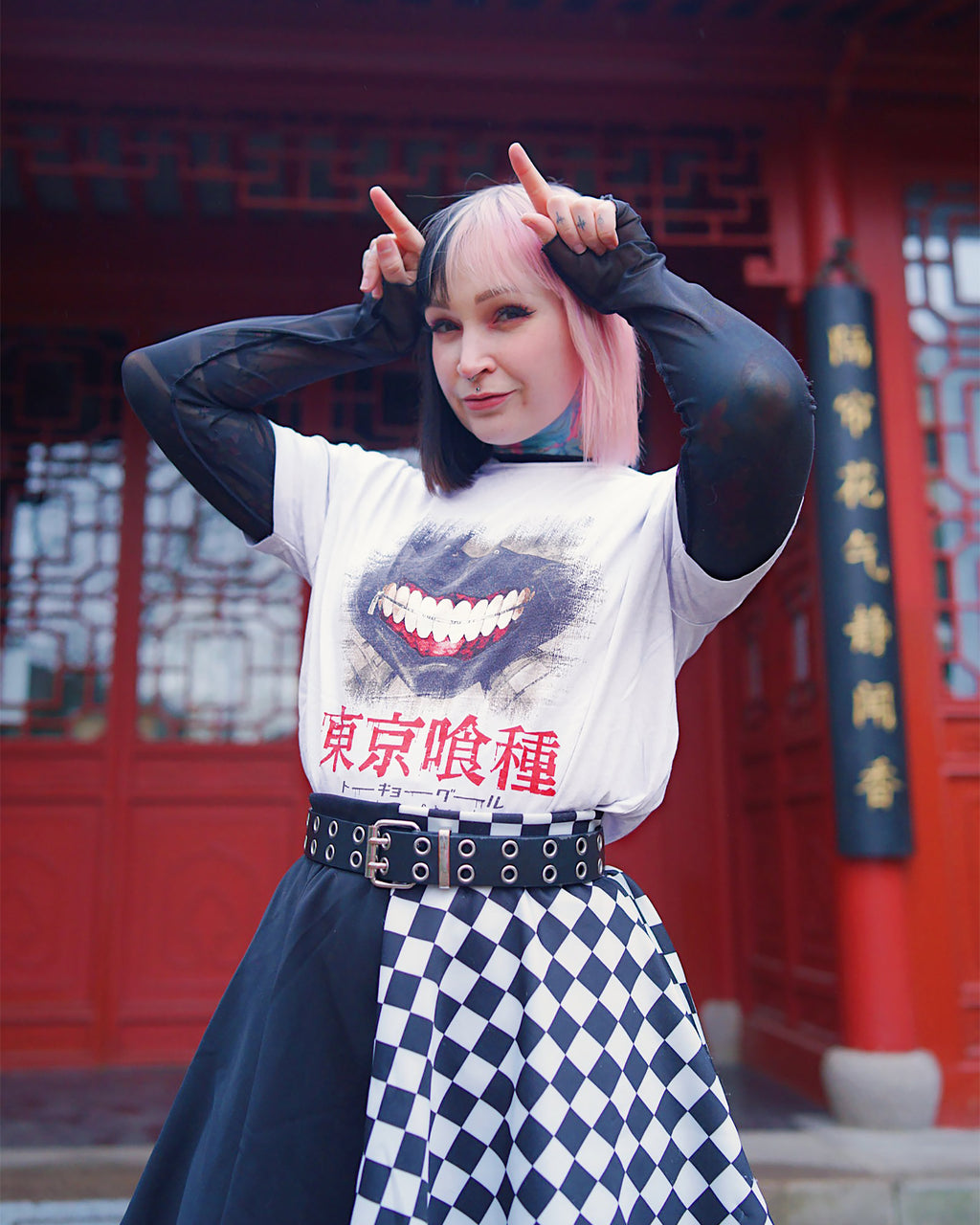 Productafbeelding Tokyo Ghoul - Geschraapt Masker T-Shirt wit