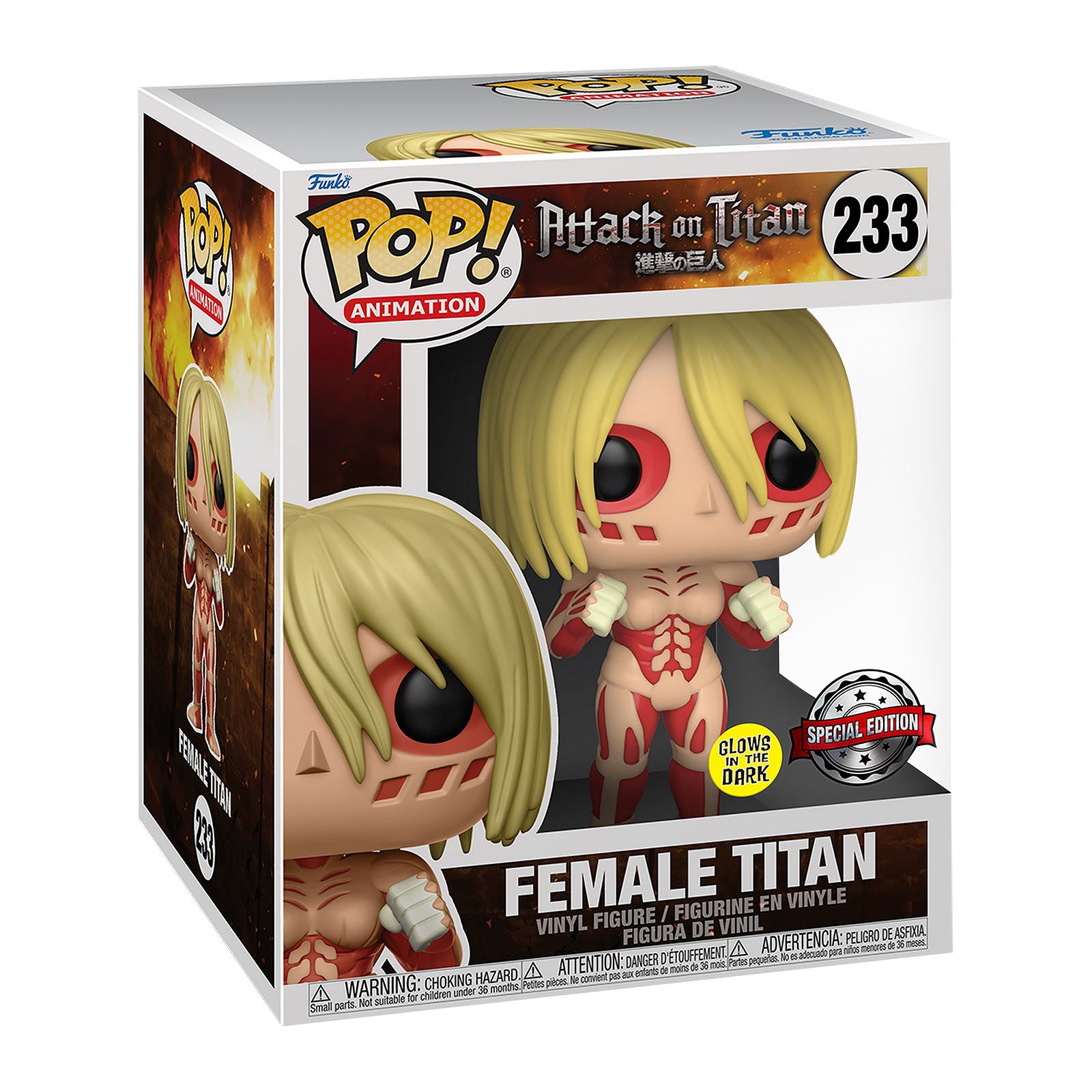 Productafbeelding Attack on Titan - Female Titan Glow in the Dark Funko Pop Figuur 15cm