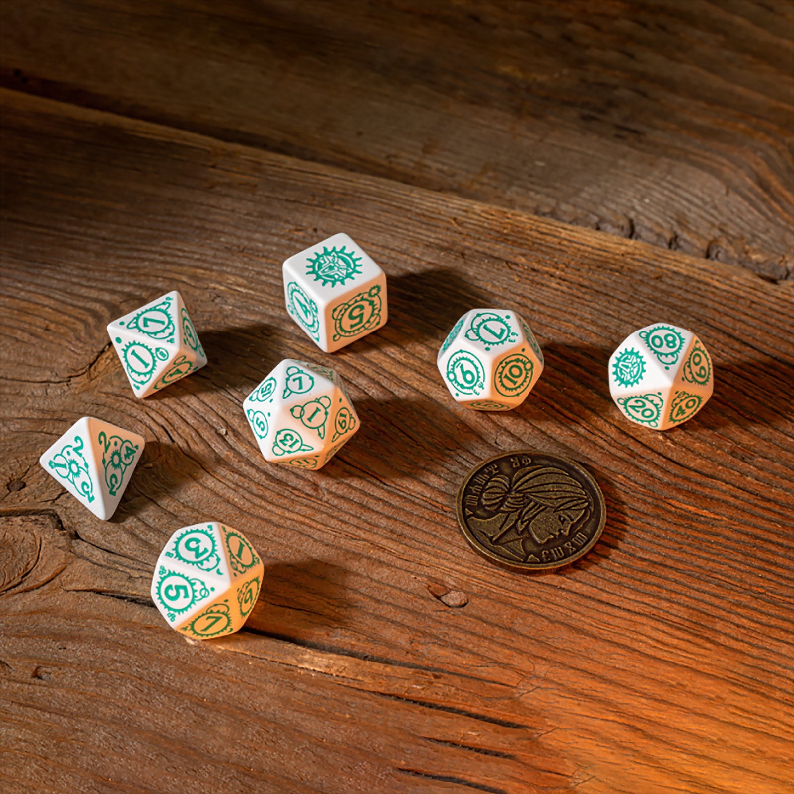 Productafbeelding Witcher - Ciri RPG Dobbelstenen Set 7-delig met Verzamelmunt