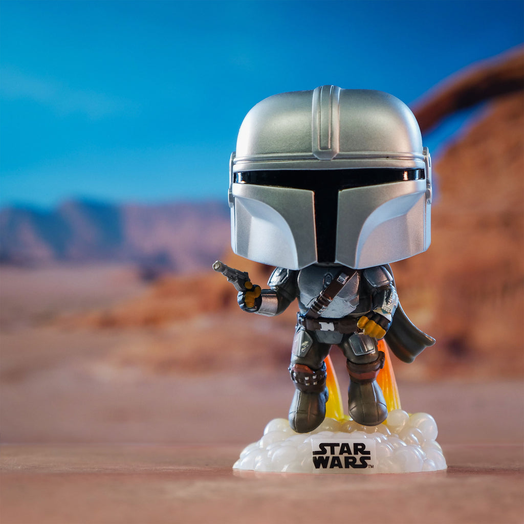 Productafbeelding Mando Glow in the Dark Funko Pop Bobblehead Figuur - Star Wars The Mandalorian