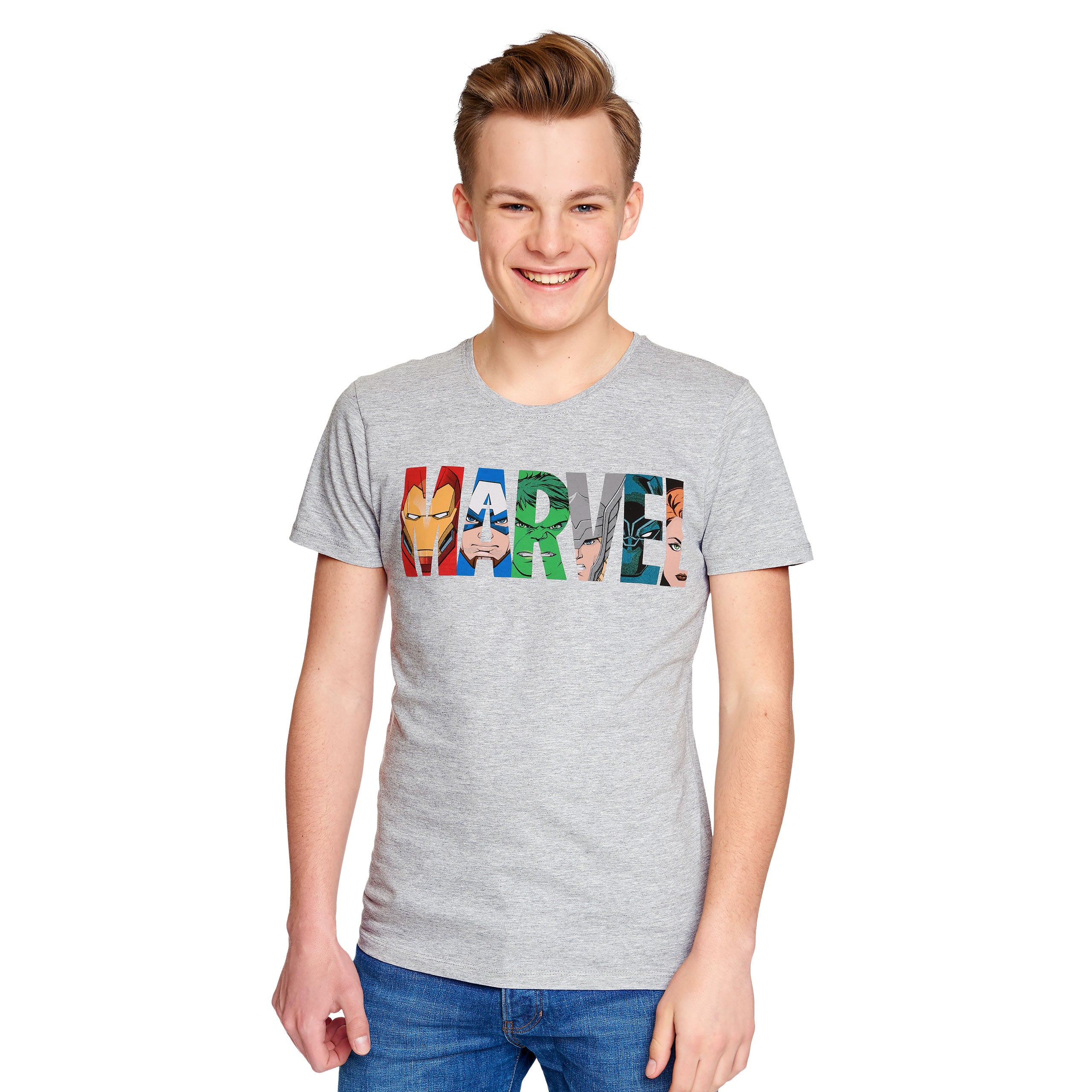Productafbeelding Marvel - Logo Comic Heroes T-Shirt grijs