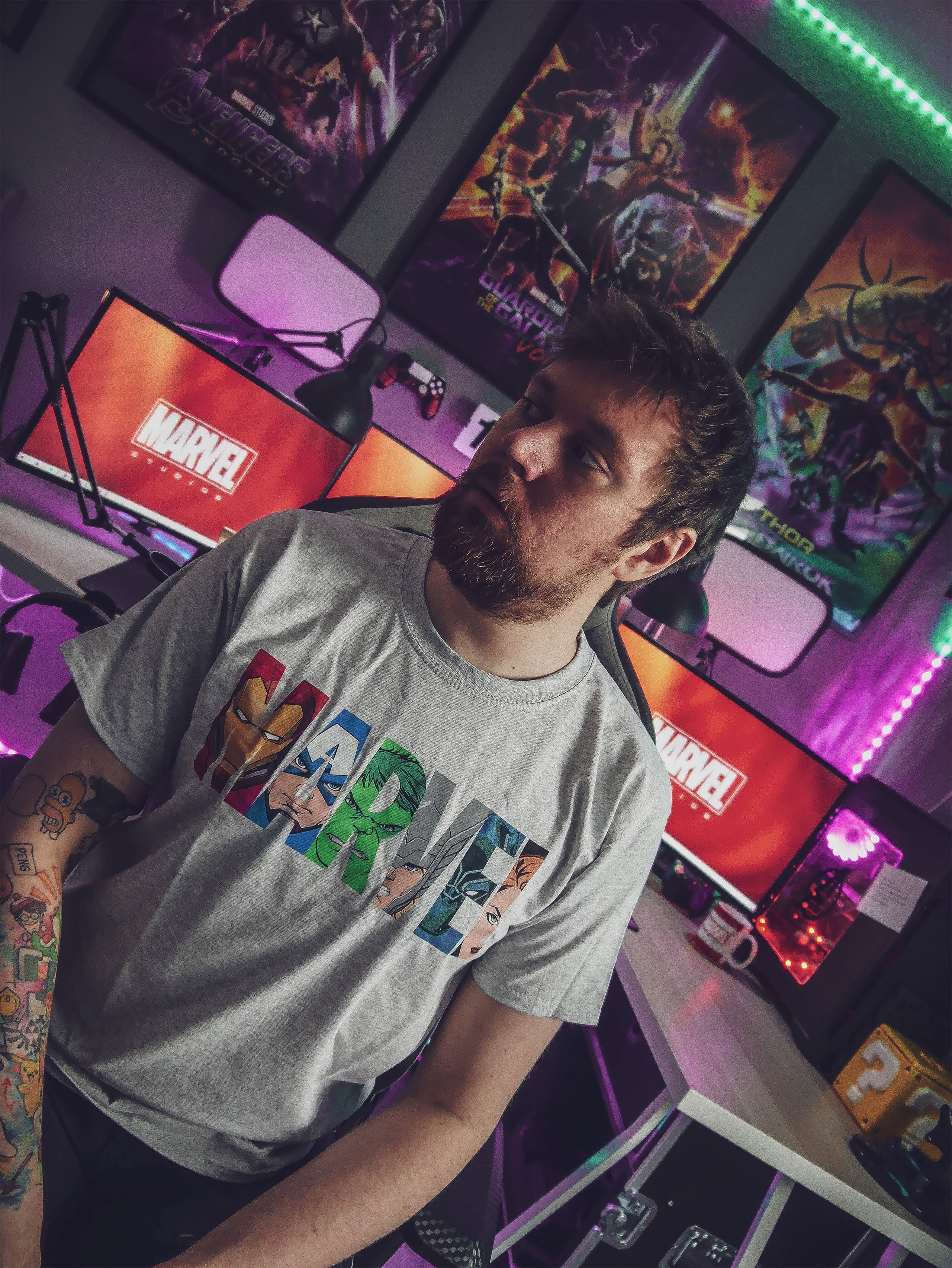 Productafbeelding Marvel - Logo Comic Heroes T-Shirt grijs