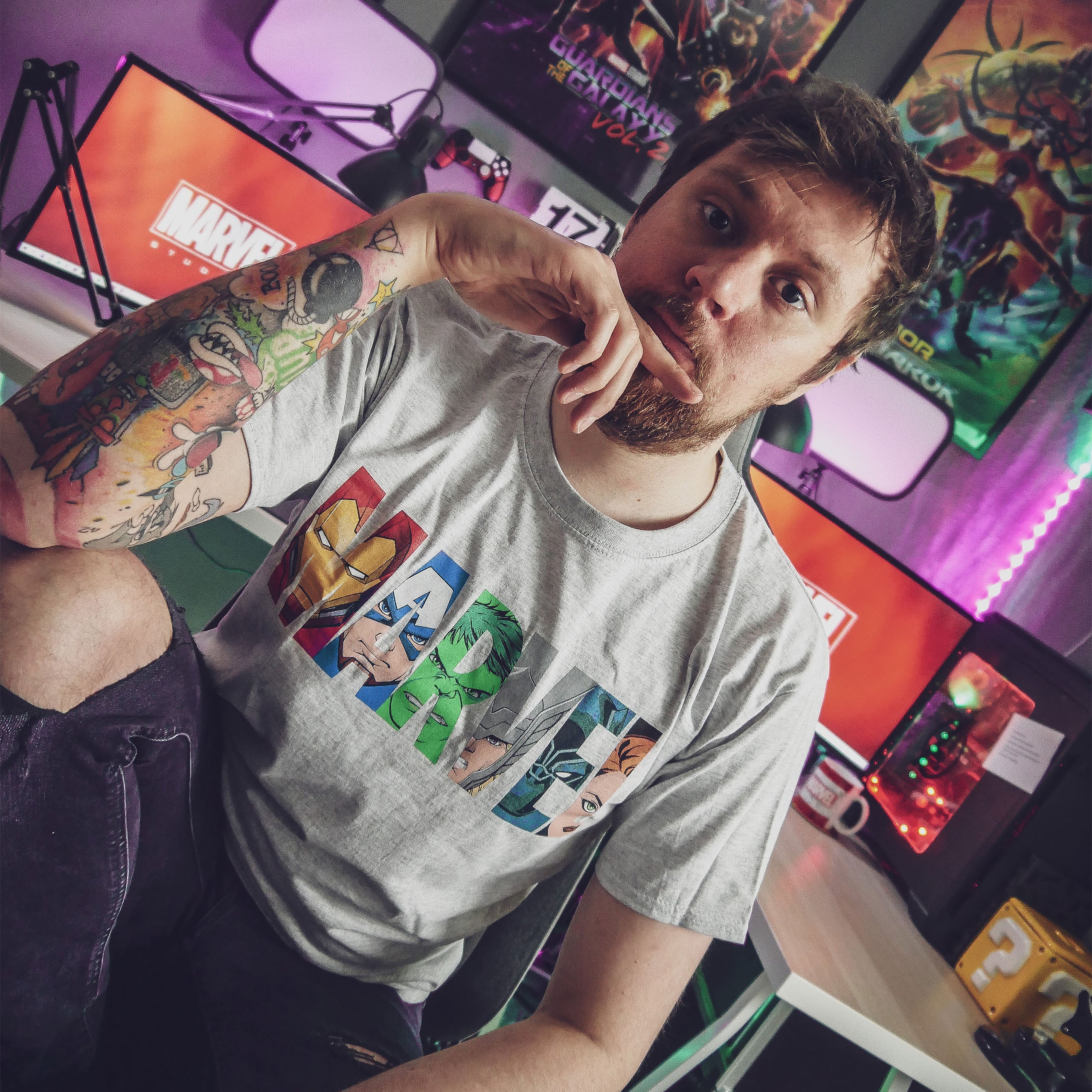 Productafbeelding Marvel - Logo Comic Heroes T-Shirt grijs