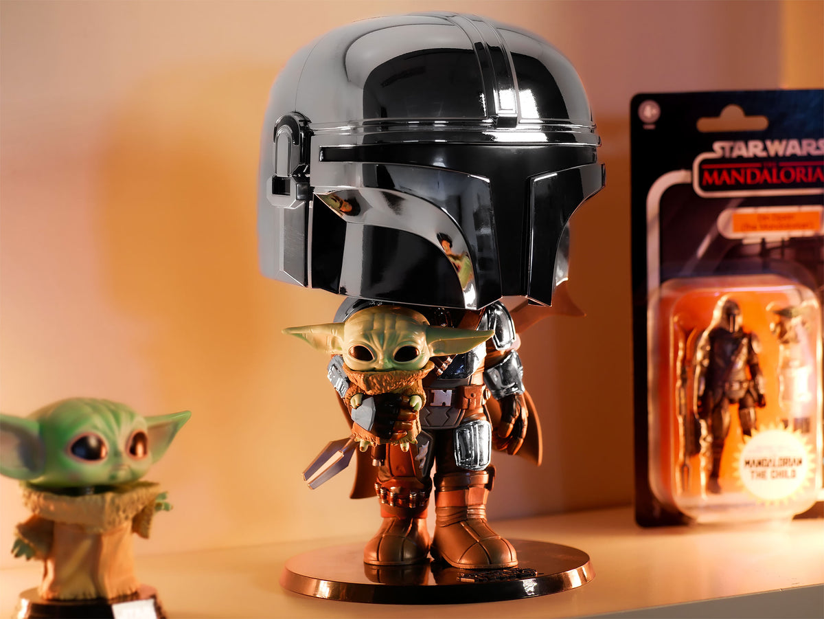Productafbeelding Mandalorian Chrome Funko Pop Wobblehead Figuur 26 cm - Star Wars
