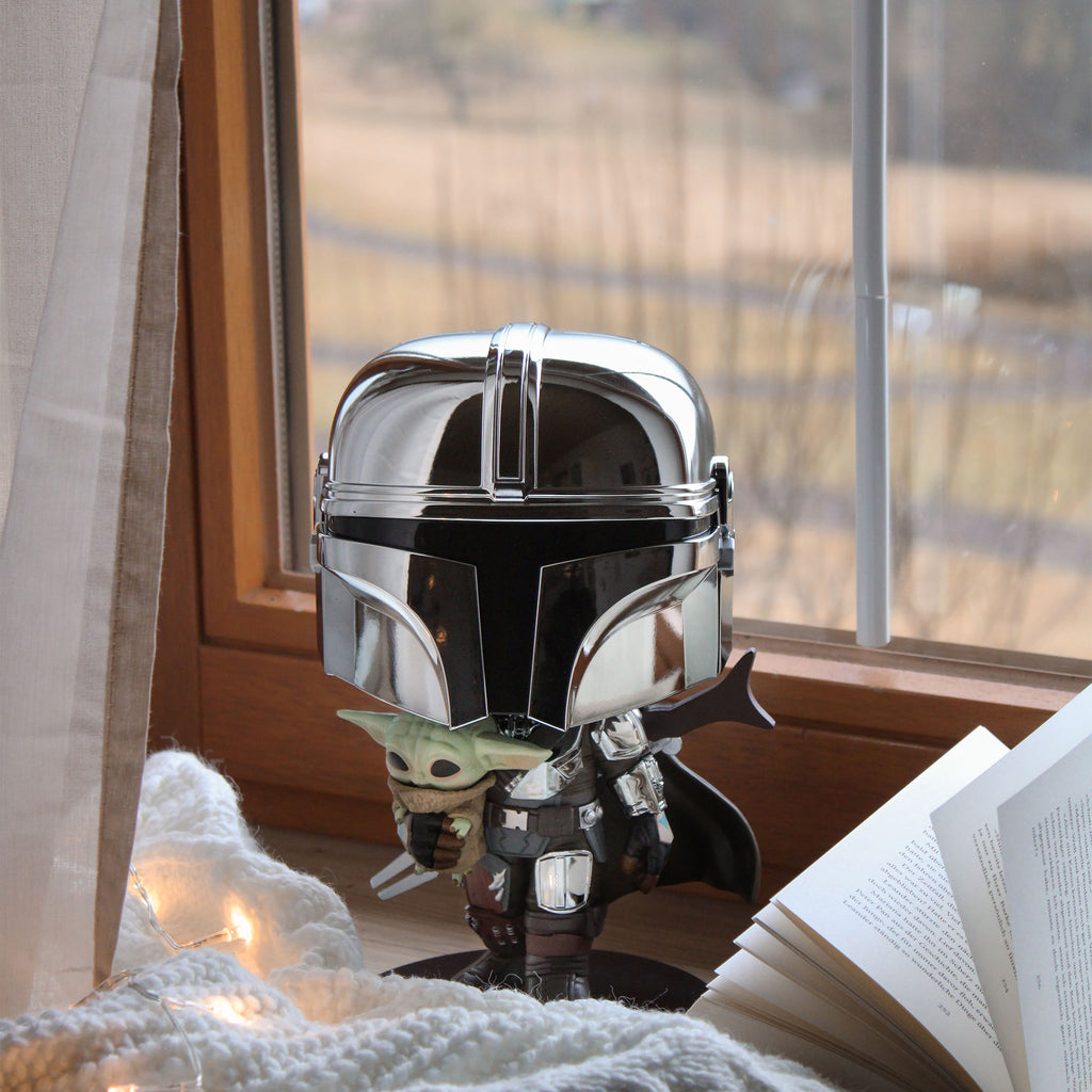 Productafbeelding Mandalorian Chrome Funko Pop Wobblehead Figuur 26 cm - Star Wars