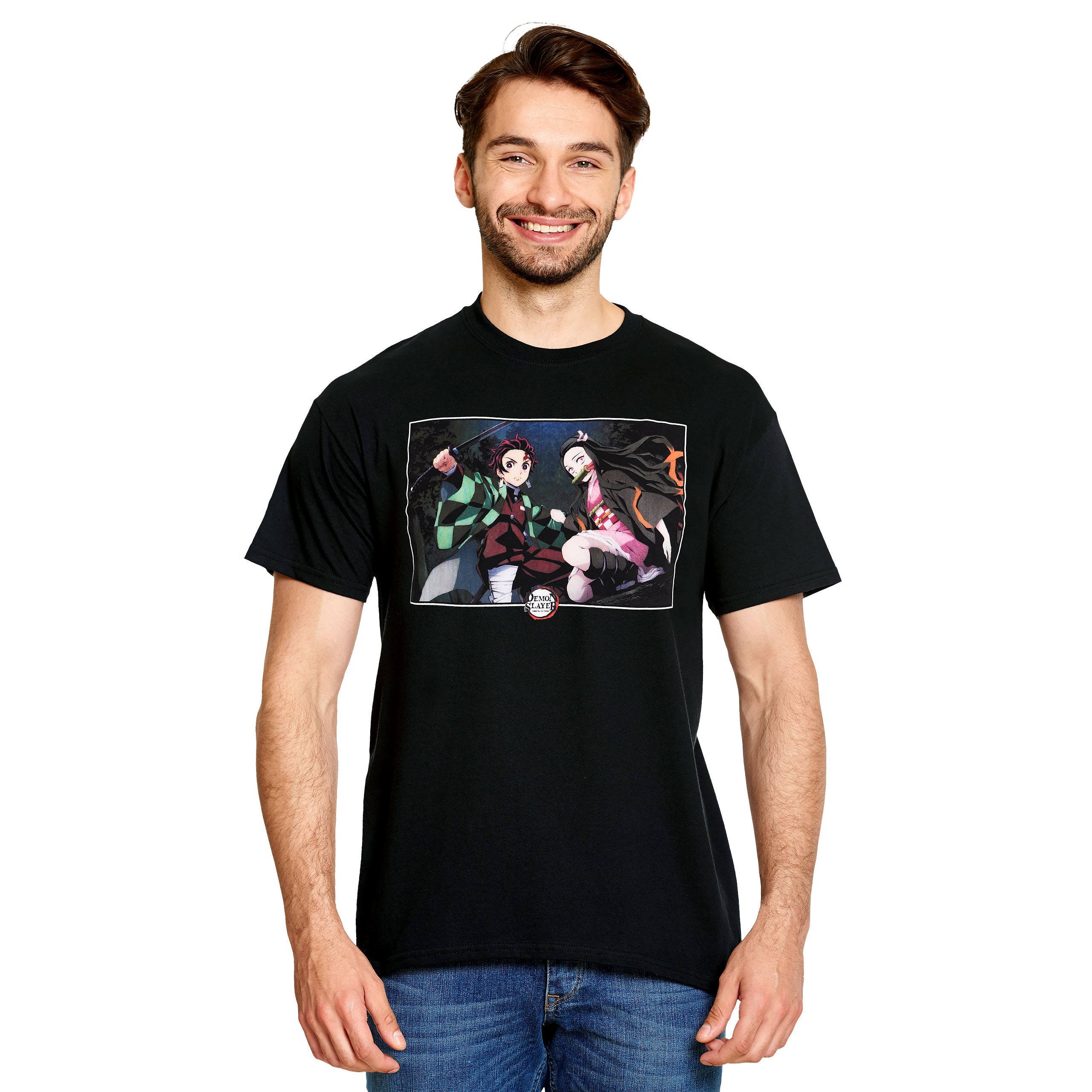 Productafbeelding Demon Slayer - Nezuko en Tanjiro Kamado T-shirt zwart