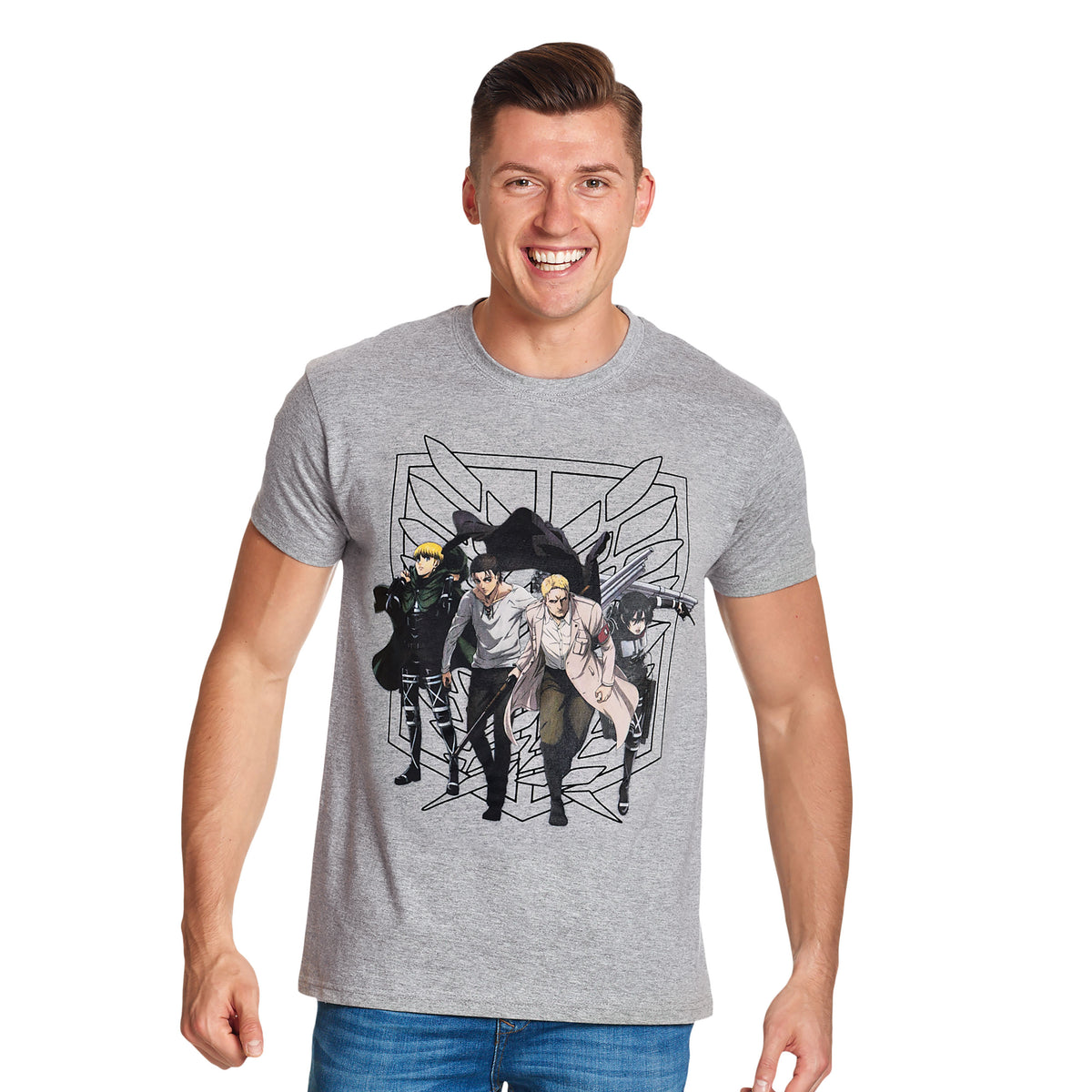Productafbeelding Attack on Titan - Groep T-Shirt grijs