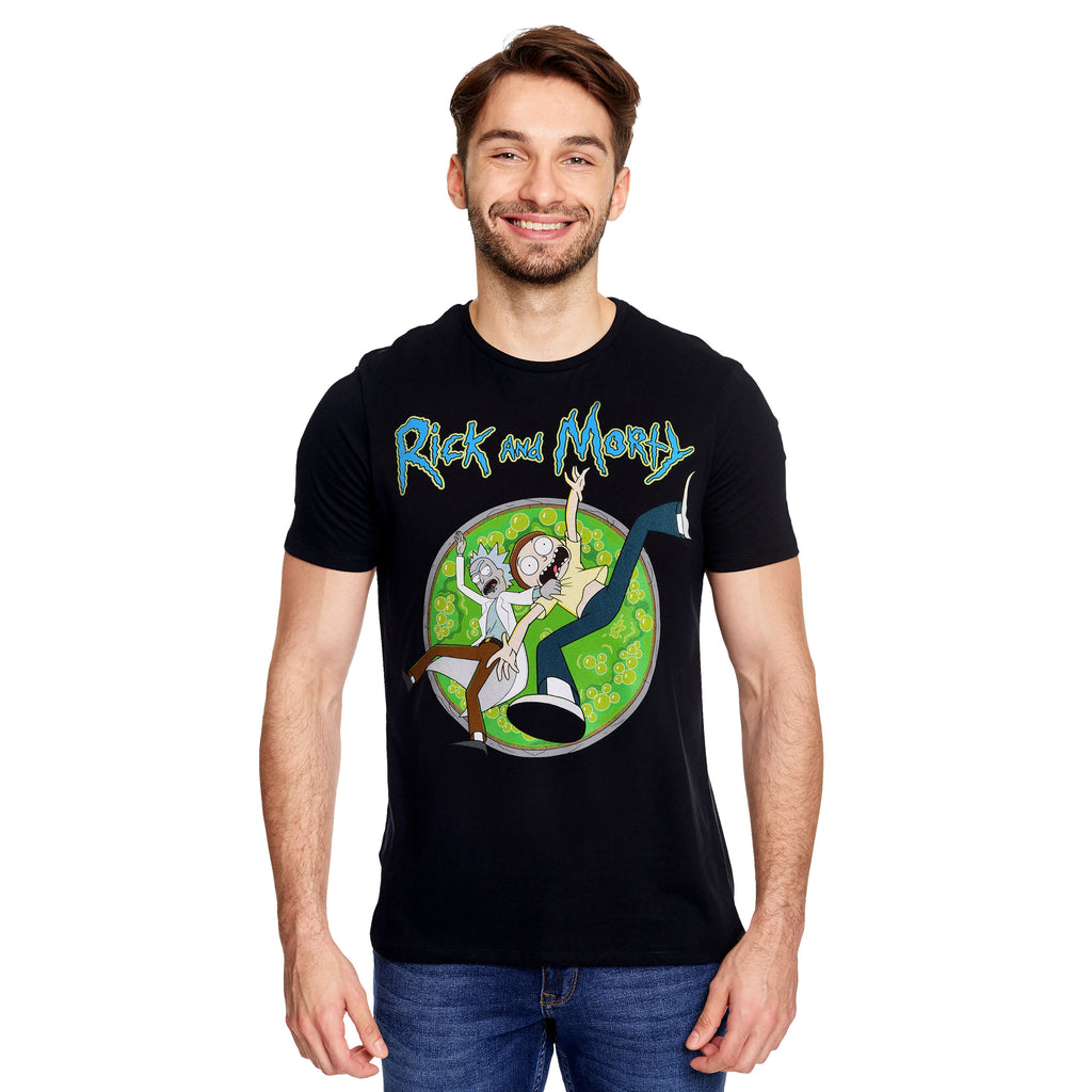 Productafbeelding Rick en Morty - Portal Circle T-Shirt zwart