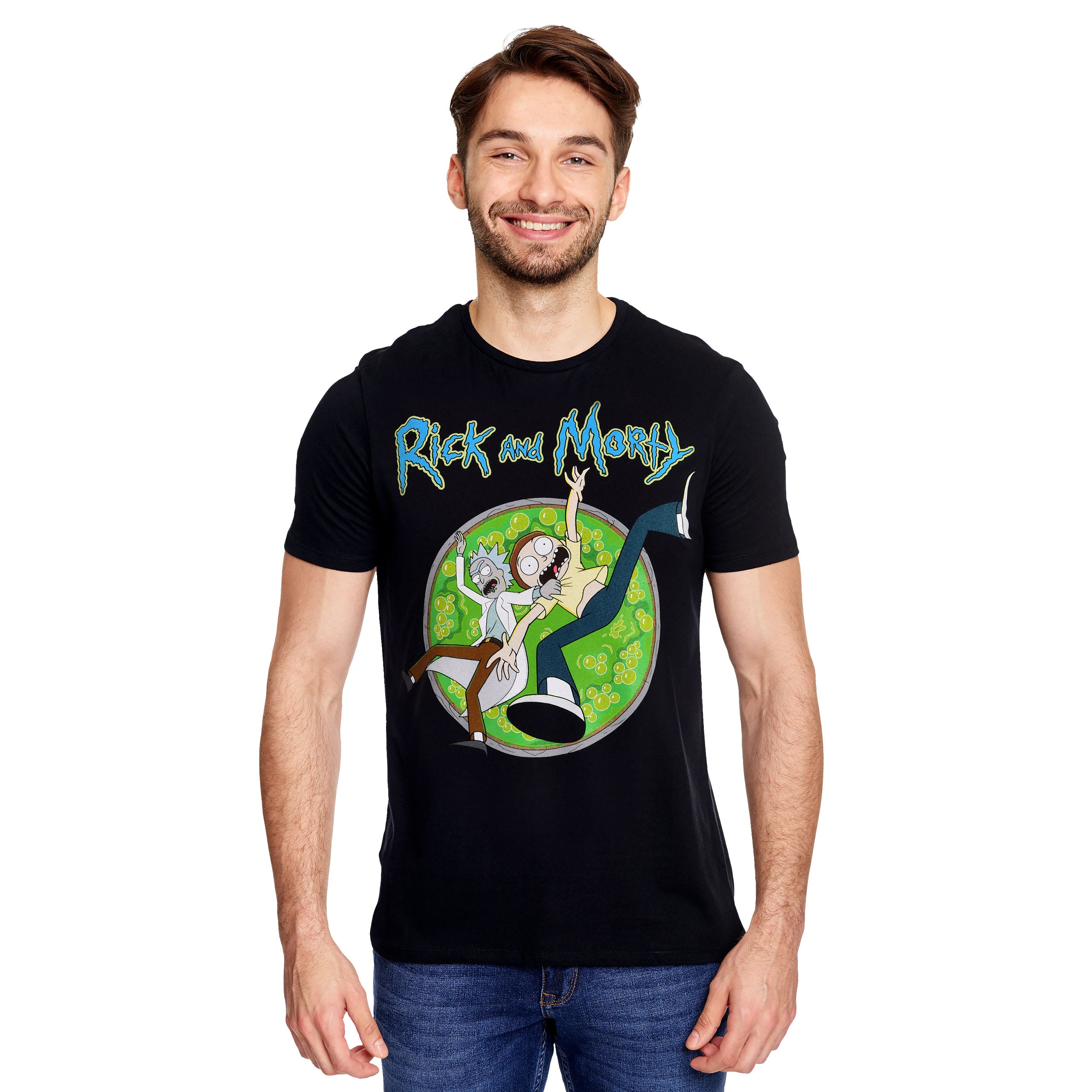 Productafbeelding Rick en Morty - Portal Circle T-Shirt zwart