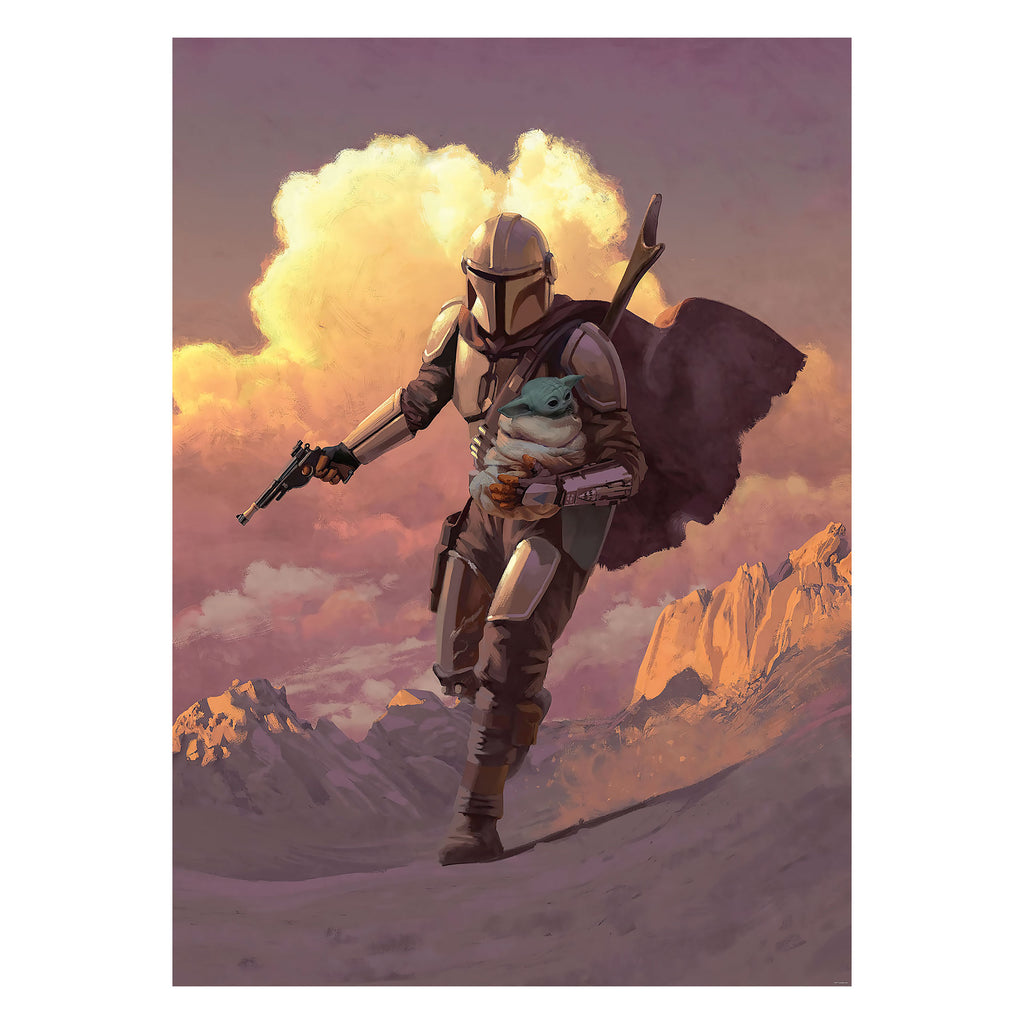 Productafbeelding Mando met Grogu Fotobehang - Star Wars The Mandalorian