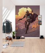 Productafbeelding Mando met Grogu Fotobehang - Star Wars The Mandalorian