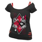 Productafbeelding Harley Quinn - Live Fast Die Clown 2in1 Dames T-shirt