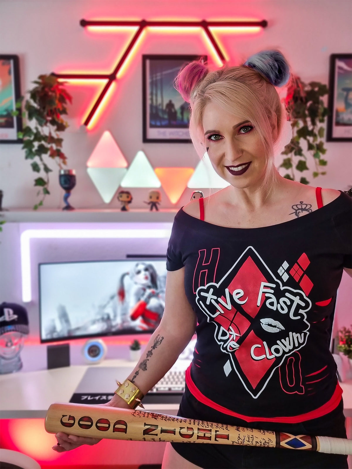 Productafbeelding Harley Quinn - Live Fast Die Clown 2in1 Dames T-shirt