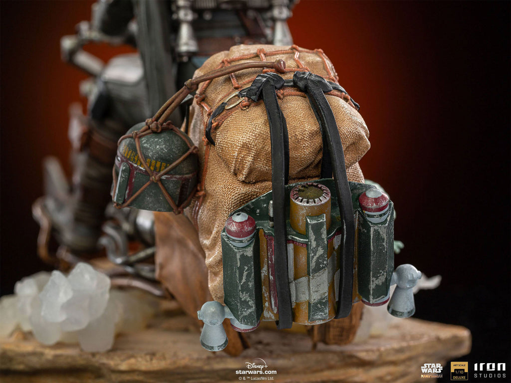 Productafbeelding Mando met Speeder BDS Art Scale Deluxe Statue - Star Wars The Mandalorian