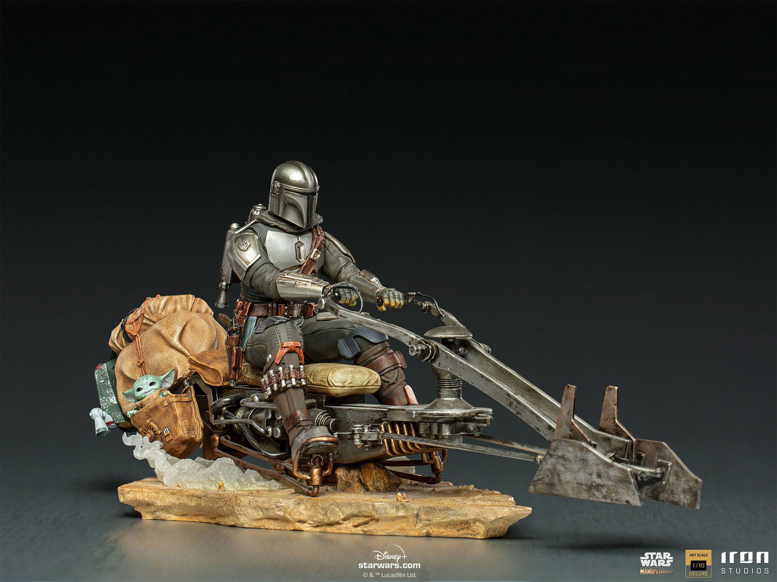 Productafbeelding Mando met Speeder BDS Art Scale Deluxe Statue - Star Wars The Mandalorian