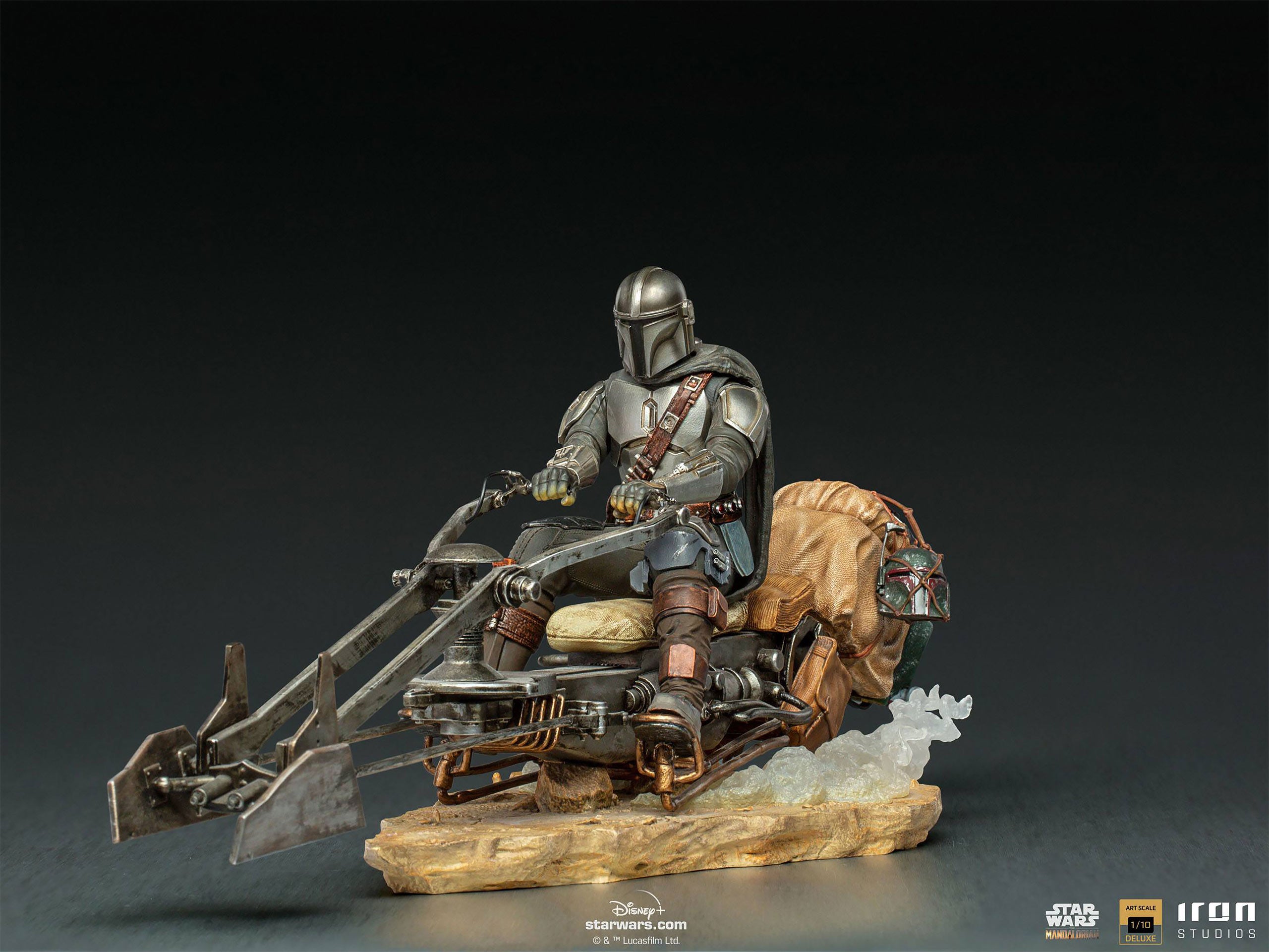 Productafbeelding Mando met Speeder BDS Art Scale Deluxe Statue - Star Wars The Mandalorian