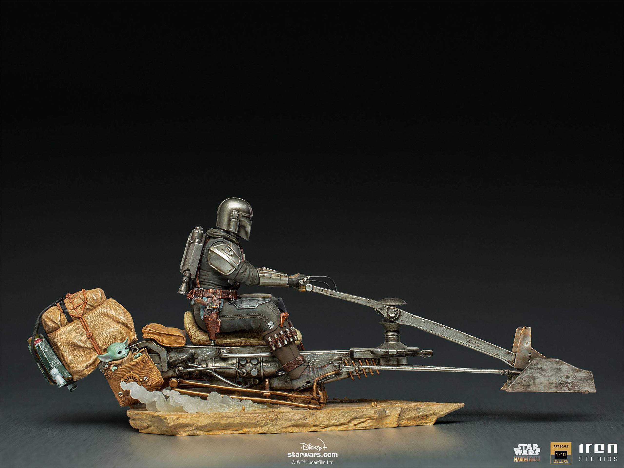 Productafbeelding Mando met Speeder BDS Art Scale Deluxe Statue - Star Wars The Mandalorian