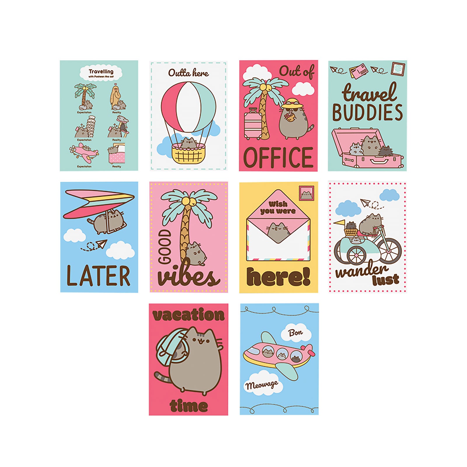 Productafbeelding Pusheen - Reispostkaarten 10-delige set