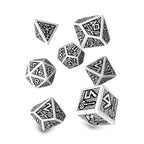 Productafbeelding Dwarven Wit & Zwart RPG Dobbelstenen Set 7-delig