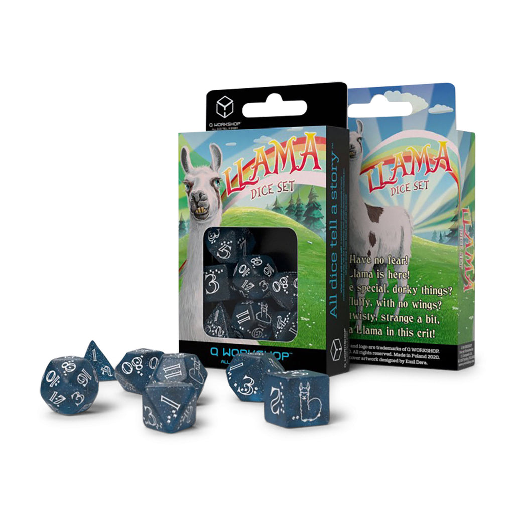 Product image Llama Glitter RPG Dice Set 7pcs